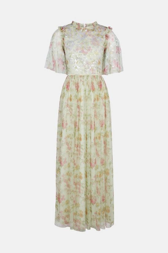 Oasis Embellished Muted Floral Maxi Dress 5