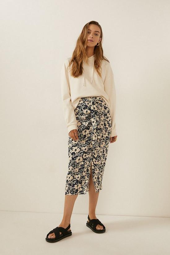 Oasis Pansy Floral Ruffle Front Skirt 1