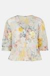 Oasis Painted Floral Peplum Top thumbnail 4