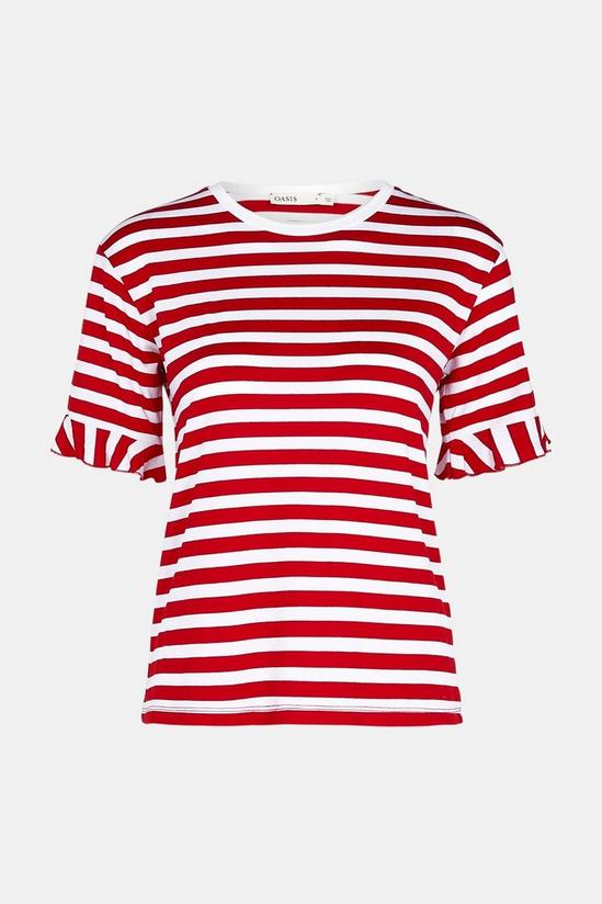 Oasis Stripe Frill Sleeve T Shirt 5
