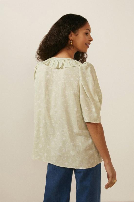 Oasis Ruffle Lace Up Printed Blouse 3