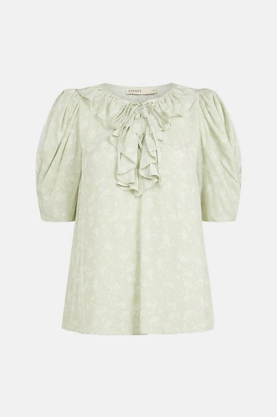 Oasis Ruffle Lace Up Printed Blouse 5