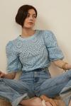 Oasis Broderie Short Puff Sleeve Top thumbnail 2