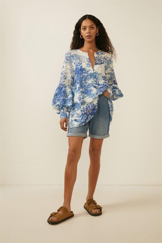 Oasis Embroidery Printed Blouse 1