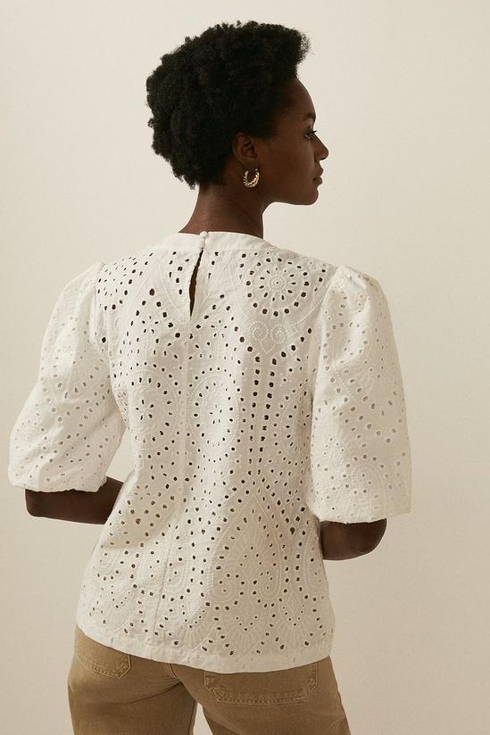 Oasis Broderie Short Puff Sleeve Top 3