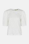 Oasis Broderie Short Puff Sleeve Top thumbnail 5