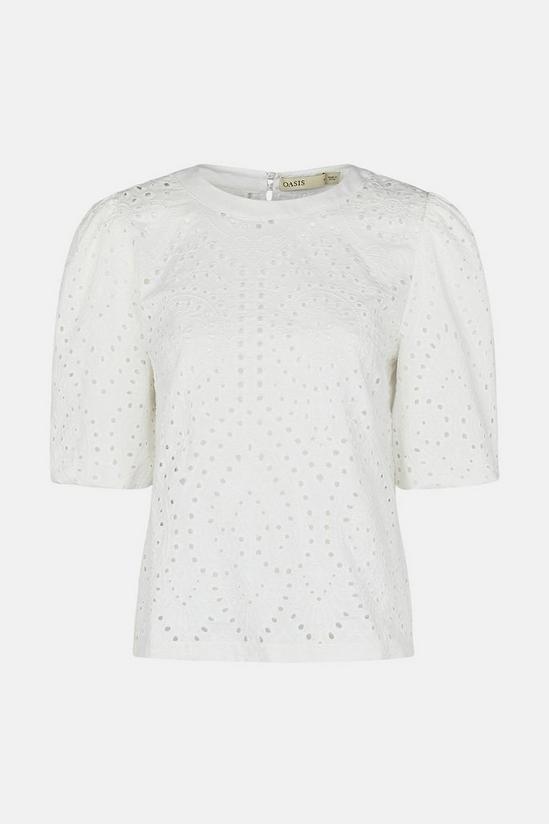 Oasis Broderie Short Puff Sleeve Top 5