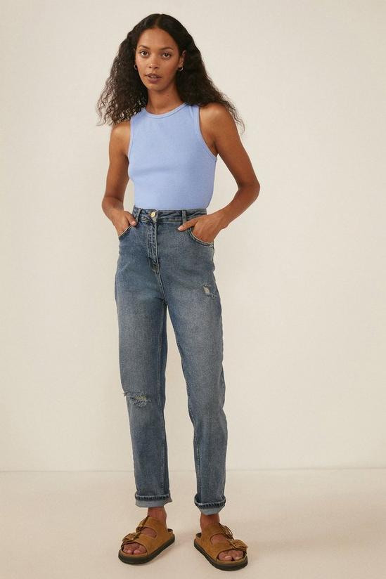 Oasis Distressed High Rise Mom Jean 1