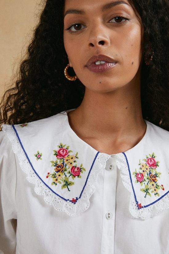 Oasis Embroidered Floral Shirt 1