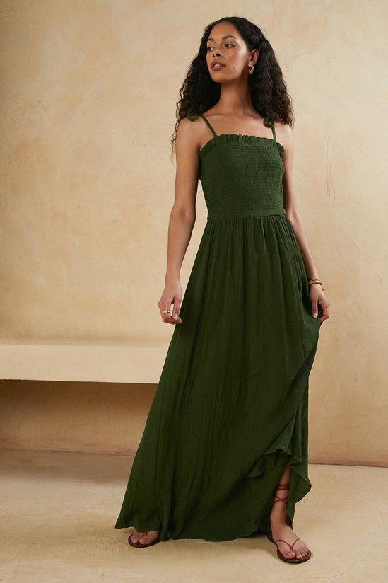 Oasis Shirred Strappy Maxi Dress 1