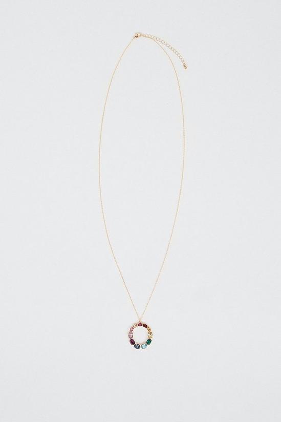 Oasis Rainbow Gem Circle Necklace 1