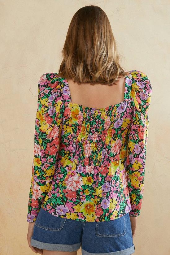 Oasis Bright Floral Square Neck Top 3