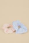 Oasis 2 Pack Gingham Scrunchies thumbnail 1