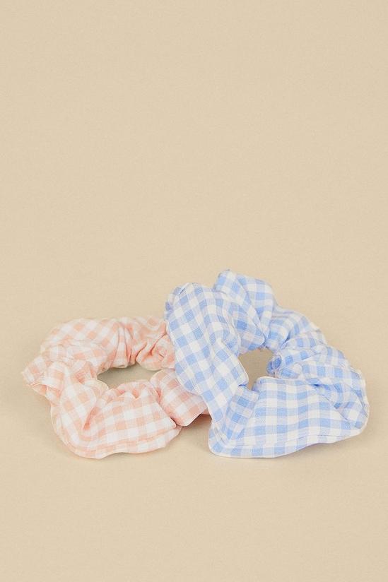 Oasis 2 Pack Gingham Scrunchies 1