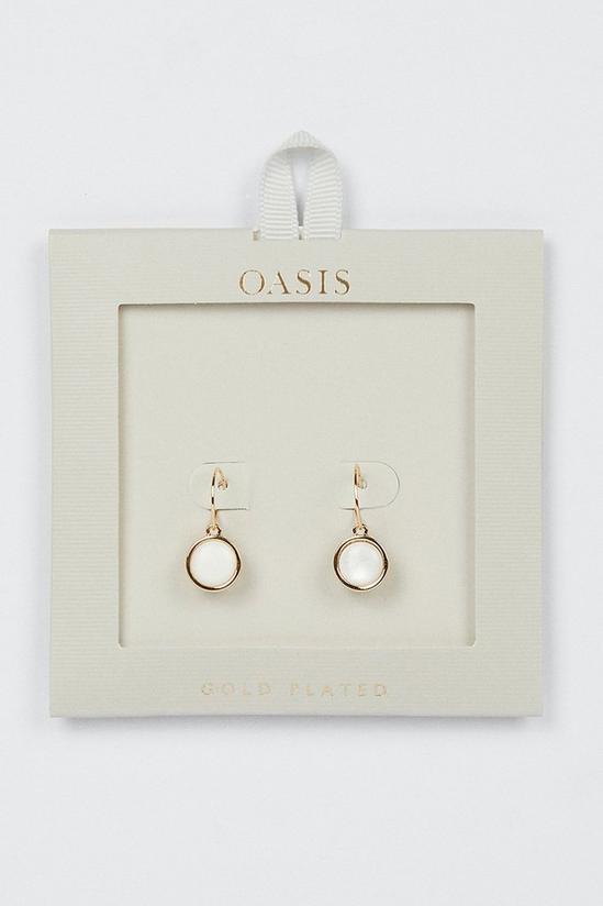 Oasis Gold Plated Mother Of Pearl Earrings 1