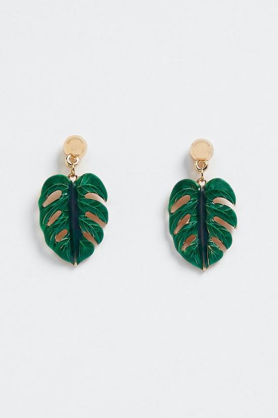 Oasis Resin Palm Leaf Earrings 1