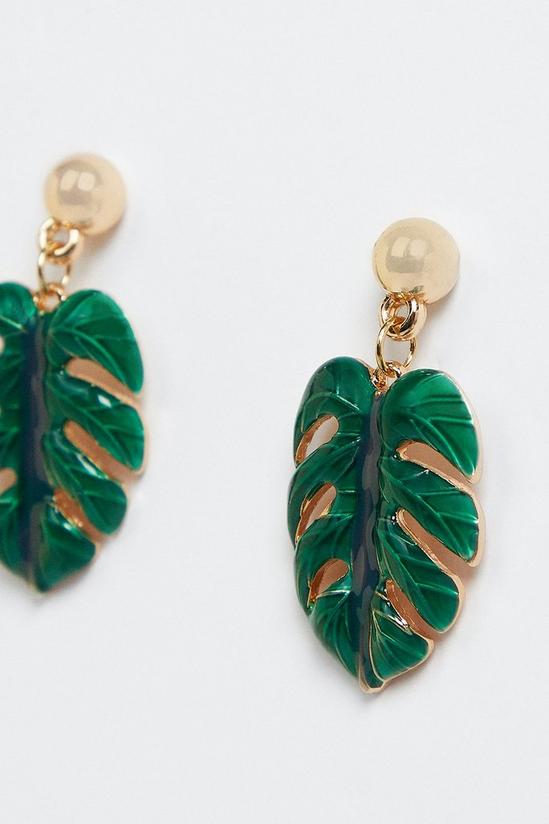 Oasis Resin Palm Leaf Earrings 2