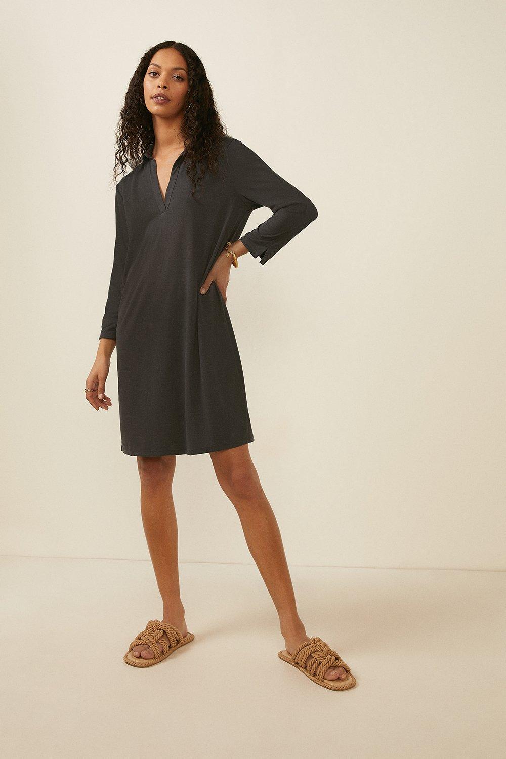 Dresses Modal Blend Tunic Shirt Dress Oasis