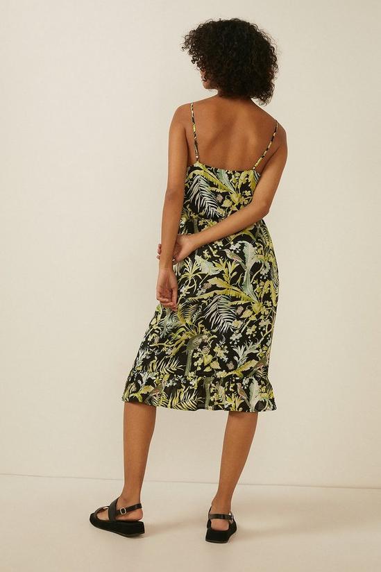 Oasis Tropical Print Woven Strappy Frill Hem Dress 3