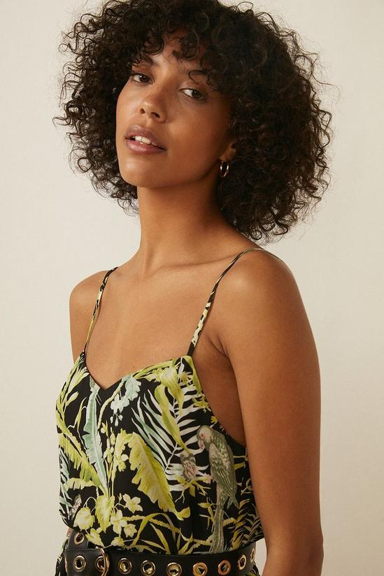 Oasis Tropical Print Woven Strappy Frill Hem Dress 4