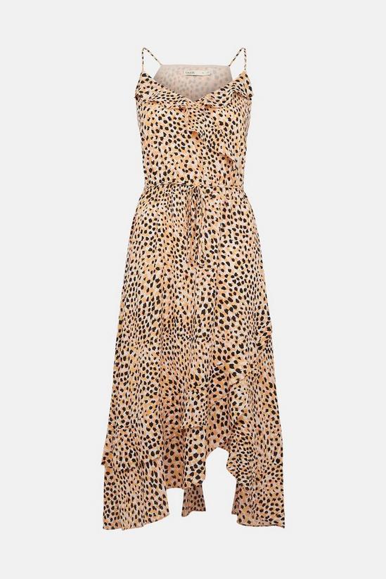 Oasis Animal Printed Frill Wrap Dress 5