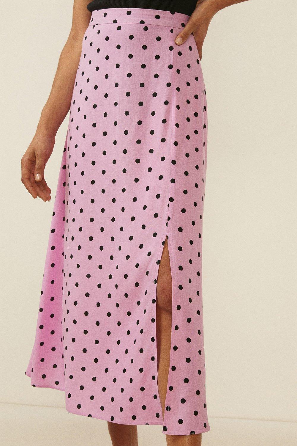 Skirts Polka Dot Split Midi Skirt Oasis