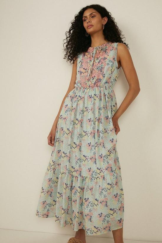 Oasis Sleeveless Mixed Floral Beaded Maxi Dress 2