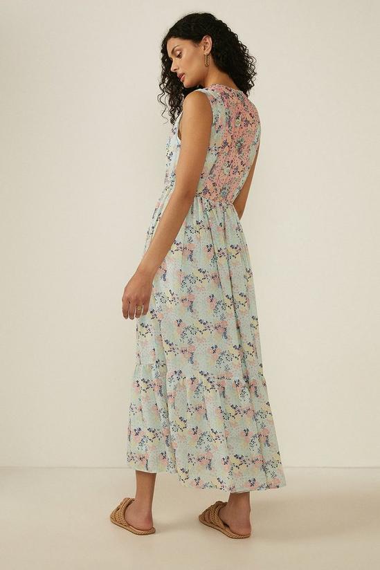 Oasis Sleeveless Mixed Floral Beaded Maxi Dress 3