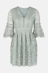 Oasis Insert Lace Trim Fluted Sleeve Dress thumbnail 5