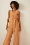 Oasis Belted Linen Look Tailored Jumpsuit thumbnail 1