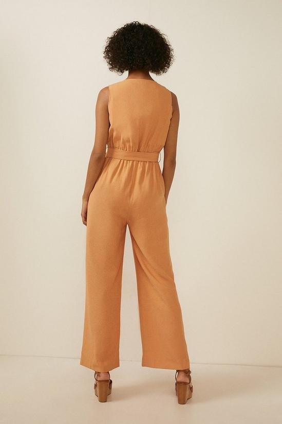 Oasis Belted Linen Look Tailored Jumpsuit 3