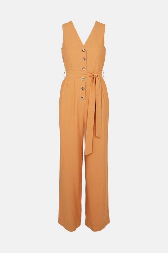 Oasis Belted Linen Look Tailored Jumpsuit 5