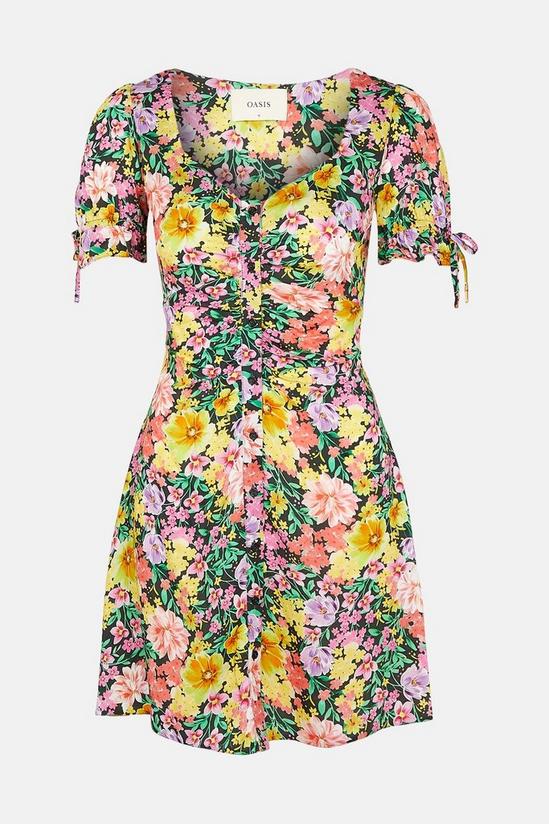 Oasis Bright Floral Tie Sleeve Tea Dress 5
