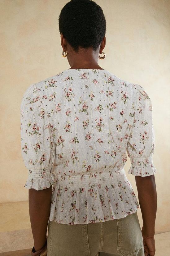 Oasis Pastel Floral Embroidered Wrap Top 3