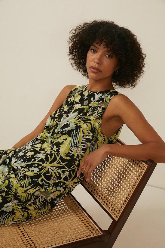 Oasis Tropical Print Woven Sleeveless A Line Dress 2