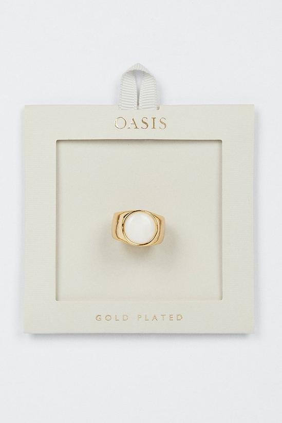Oasis Gold Plated Mother Of Pearl Ring 1