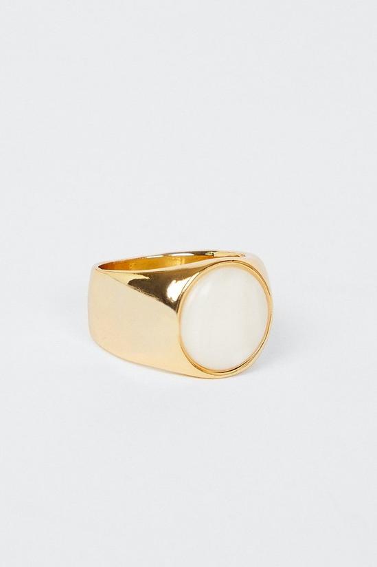 Oasis Gold Plated Mother Of Pearl Ring 2