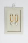 Oasis Gold Plated Pearl Drop Earring thumbnail 1