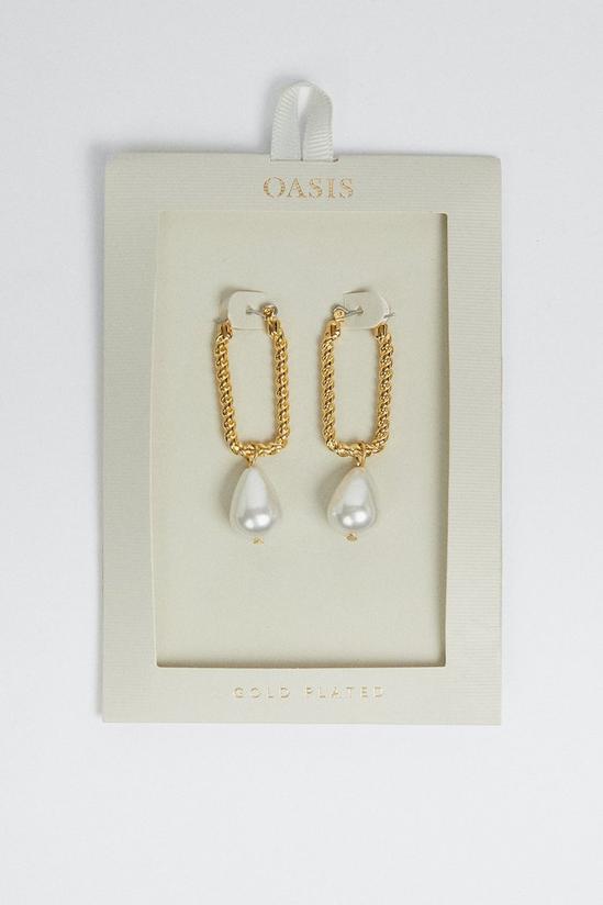 Oasis Gold Plated Pearl Drop Earring 1