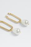 Oasis Gold Plated Pearl Drop Earring thumbnail 2