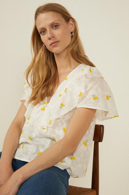 Oasis Cherry Embroidered Blouse 4