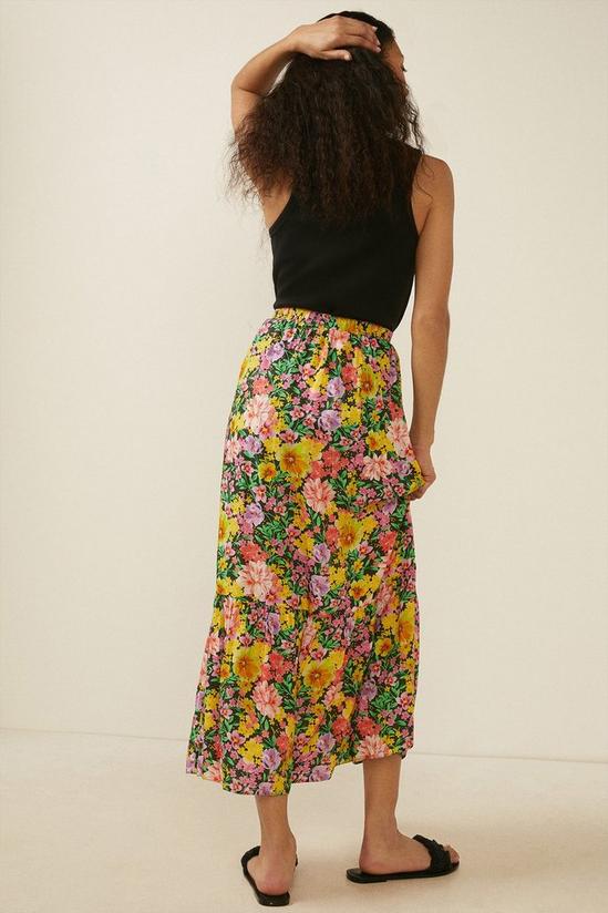 Oasis Button Front Floral Midi Skirt 3