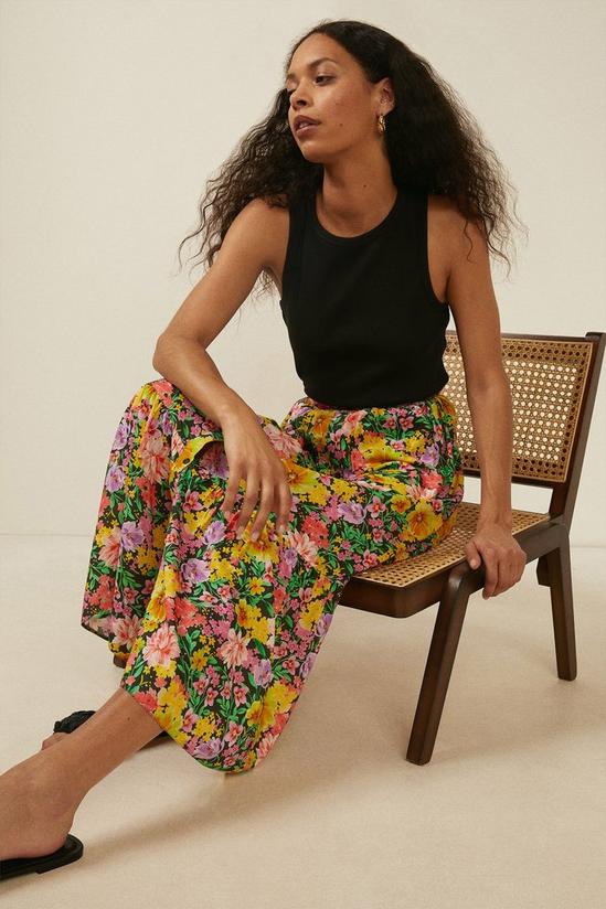 Oasis Button Front Floral Midi Skirt 4