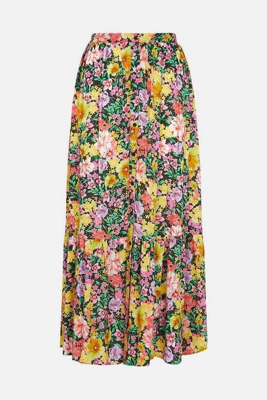 Oasis Button Front Floral Midi Skirt 5