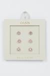 Oasis Gold Plated 3 Pack Stud Earrings thumbnail 1