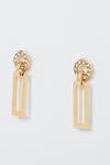 Oasis Gold Plated Rectangle Drop Earrings thumbnail 2