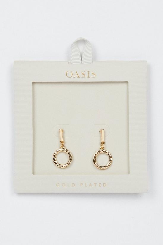 Oasis Gold Plated Stick Ring Detail Earrings 1