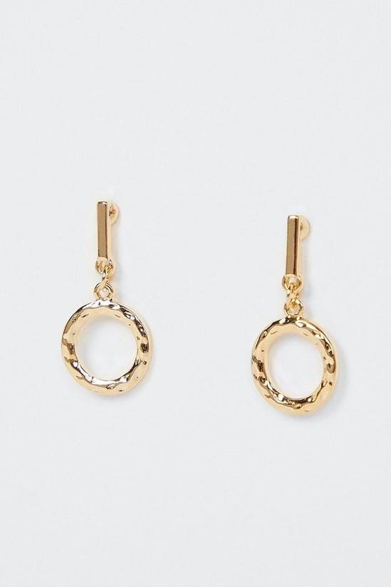 Oasis Gold Plated Stick Ring Detail Earrings 2