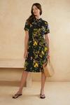 Oasis Floral Printed Linen Midi Shirt Dress thumbnail 2