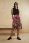 Oasis Tropical Printed Linen Midi Skirt thumbnail 1